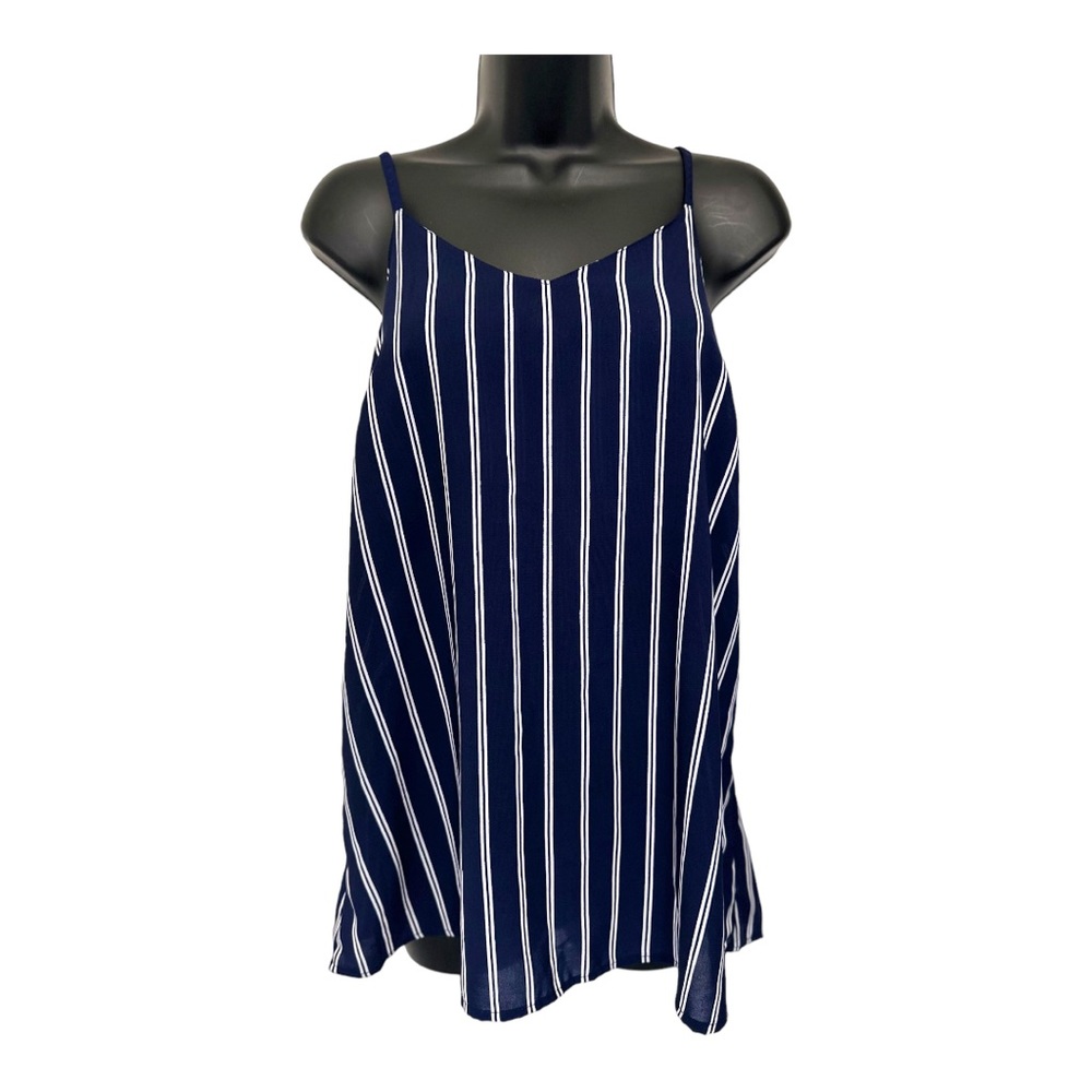 Japna Navy White Strip Top Size L